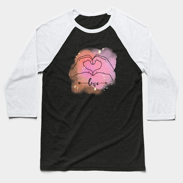 Love Art Baseball T-Shirt by PatBelDesign